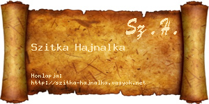 Szitka Hajnalka névjegykártya